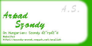 arpad szondy business card